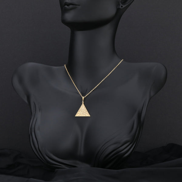 14K Solid Gold Eye of Horus Necklace, Ancient Egypt Jewelery, Ancient Symbol, Spiritual Necklace, Protection Pendant, Horus Necklace