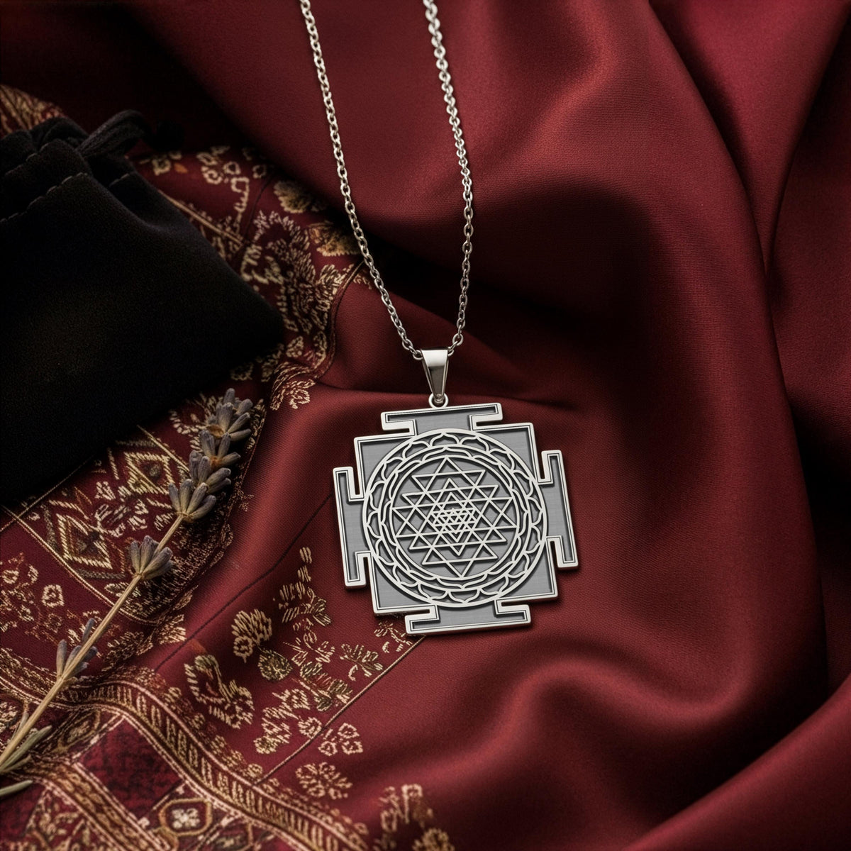 Sri Yantra Sacred Geometry Pendant | 14K Gold & Silver Options - Tantric Hindu Spiritual Protection - Image 5