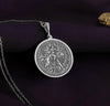 Maa Durga silver Pendant Necklace, durga Devi Spiritual Jewelry, Navaratri Durga Necklace