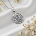 Crisp 925 sterling silver Surya emblem radiating cosmic insight, crafted for Vedic chronicle devotees – explore hypoallergenic mythology jewelry.