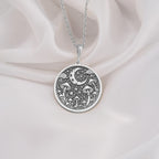 925 Sterling Silver Mushroom Necklace – Whimsical celestial pendant with a crescent moon and mushroom design. Perfect for nature lovers and boho-chic styles, crafted in high-quality silver for a sophisticated finish.