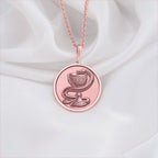 Rose Gold Plated Pharmacy Necklace, Healing Serpent Pendant, Bowl of Hygieia Symbol, Rose Gold Medical Jewelry. Perfect Snake and Cup Necklace for Pharmacist Gift, Apothecary Rose Gold Pendant, Pharmacy Graduation Gift, Health Professional Jewelry.