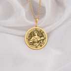 Greek Goddess Mnemosyne Necklace in 14K Solid Gold, symbolizing memory, wisdom, and inspiration. Perfect for mythology lovers and elegant gift occasions.