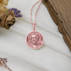 14K Solid Gold Pythagoras Charm Necklace, Pythagoras Silver Pendant, Rose Gold Pythagoras Necklace, Philosophy Jewelry, Pythagoreanism Charm