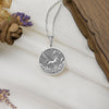 Silver Pegasus Charm Necklace, flying horse, Pegasus, also known as a horned flying horse. This silver necklace symbolizes freedom. Choose between a silver pendant or silver medallion, each custom-made to order for lovers of fantasy jewelry.&quot;
