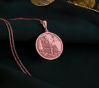 14K Solid Gold Skeleton Charm Necklace, Undead Silver Pendant, Rose Gold Throne Necklace, Royal Jewelry, Undead King Medallion, Throne Charm