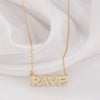 14K Solid Gold Rave Necklace , Silver Rave Necklace, Minimal Rave Necklace, Rave Jewelery, Party Necklace, Techno Necklace, Raver Necklace