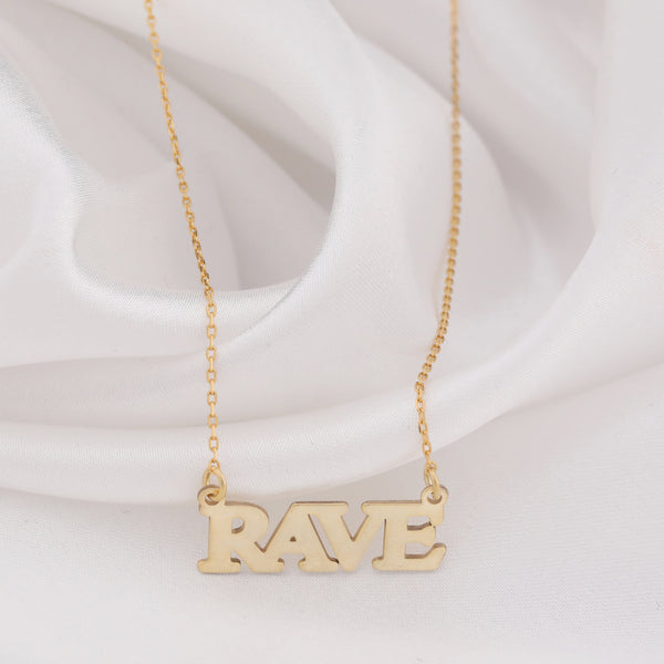 14K Solid Gold Rave Necklace , Silver Rave Necklace, Minimal Rave Necklace, Rave Jewelery, Party Necklace, Techno Necklace, Raver Necklace