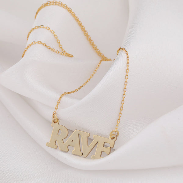 14K Solid Gold Rave Necklace , Silver Rave Necklace, Minimal Rave Necklace, Rave Jewelery, Party Necklace, Techno Necklace, Raver Necklace
