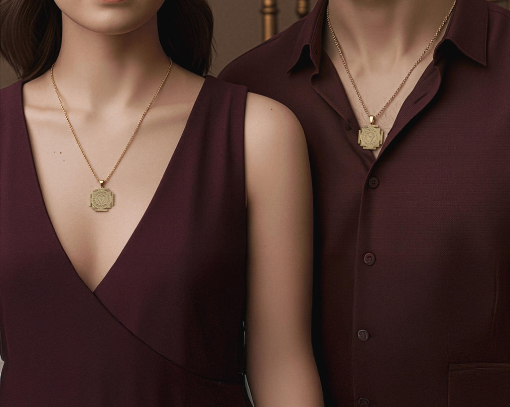 Maha Kali Yantra Sacred Geometry Pendant | 14K Gold & Silver Options - Spiritual Protection Sacred Symbol - Image 1