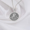 Silver Buddha Pendant, Buddha Meditating Under Bodhi Tree, 925 Sterling Silver Necklace, Spiritual Jewelry, Buddhist Pendant, Meditation Necklace, Enlightenment Symbol, Yoga Jewelry, Mindfulness Pendant, Handcrafted Silver Jewelry, Zen Pendant