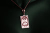 14K Solid Gold The Devil Tarot Necklace, Silver Devil Tarot Pendant, Minimalist TarotNecklace, Dainty Tarot Charm Necklaces Rose plated