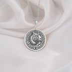 Sterling Silver Tiger Necklace showcasing a detailed medallion pendant. A timeless gift for women or animal lovers, this elegant piece symbolizes strength and luck. Perfect for daily wear.
