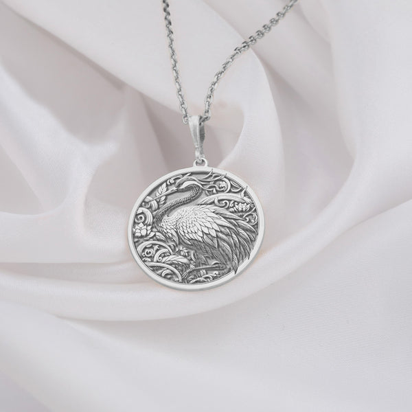Sterling Silver Origami Crane Charm Necklace | Minimalist Zen Jewelry for Everyday Wear | Adjustable Chain for Layering