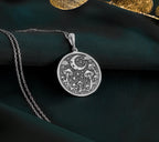 925 Sterling Silver Mushroom Necklace – Whimsical celestial pendant with a crescent moon and mushroom design. Perfect for nature lovers and boho-chic styles, crafted in high-quality silver for a sophisticated finish.