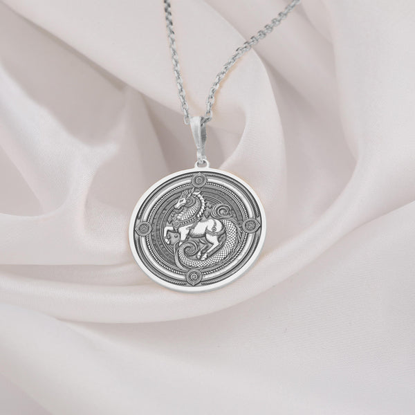 silver Norse horse charm, silver mythical horse pendant, silver Sleipnir pendant, silver eight-legged horse necklace, silver Viking symbol jewelry, silver Sleipnir Viking necklace, silver Odin’s steed charm, silver Scandinavian mythology jewelry,