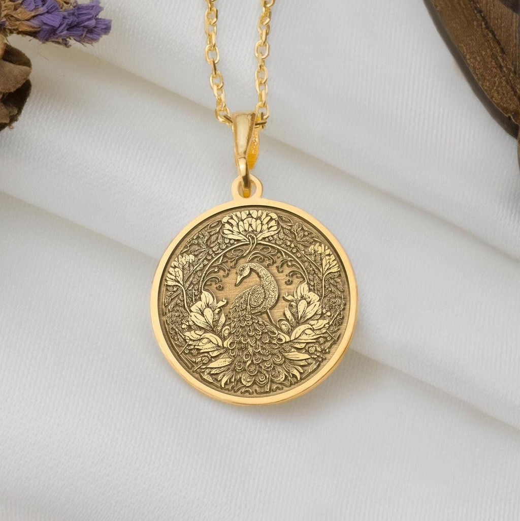 Peacock Gold Necklace, Peacock Pendant Jewelry, Bohemian Statement Necklace, Indian Peacock Jewelry, Gold Animal Pendant, Exotic Peacock Necklace, Gold Boho Necklace, Artistic Gold Jewelry, Elegant Peacock Charm