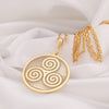 14K Solid Gold Triseklion Pendant, Celtic Necklace, Pagan Jewelery, Triskele Necklace, Silver Triskelion, Triple Spiral Necklace