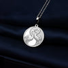14K Solid Gold Crane Charm Necklace, Yin Yang Duality Pendant, Silver Yin Yang Crane Necklace, Rose Gold Crane Charm, Dainty Crane Necklace