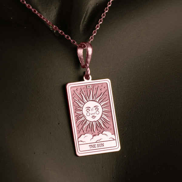 The sun tarot charm necklace - silver the sun tarot