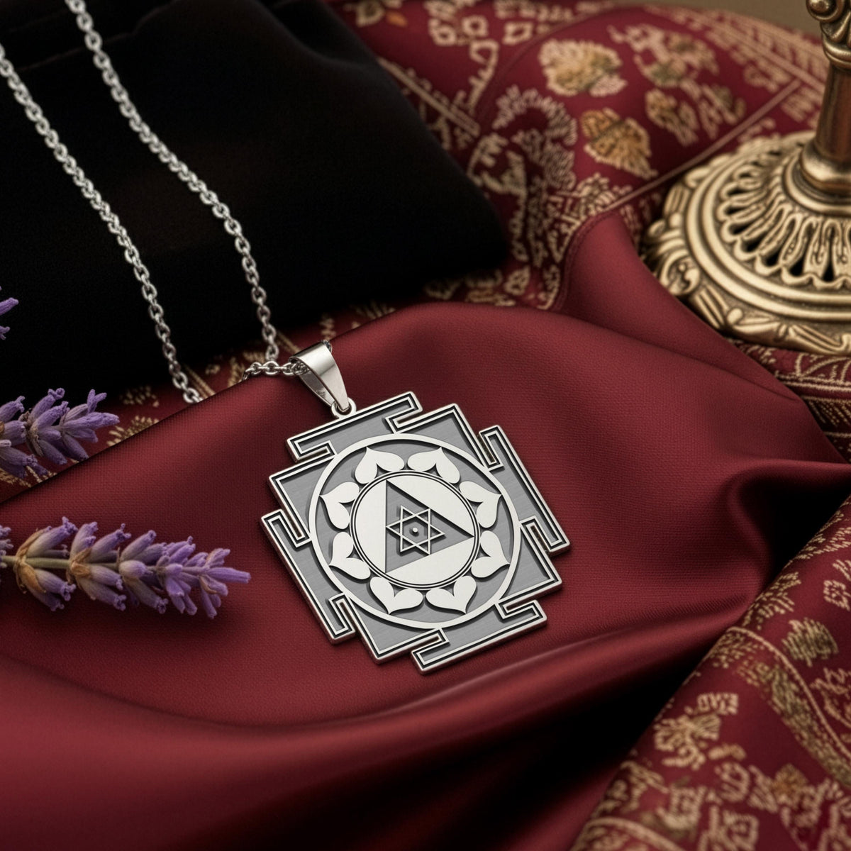 Ganesh Yantra Spiritual Protection Pendant | 14K Gold & Silver Options - Divine Guardian for Yoga Zen