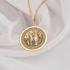 Yin Yang Twin Feline Pendant | 14K Gold & Silver Options - Spiritual Balance Animal Lover