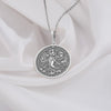 Silver Gaia round pendant necklace with detailed earth-inspired engravings. This celestial silver medallion embodies nature’s balance and harmony, making it the perfect spiritual pendant for those who admire mythology, sacred symbols, and divine energy. A timeless, handcrafted piece that connects the wearer to Gaia’s enduring wisdom and power.