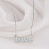 14K Solid Gold Rave Necklace , Silver Rave Necklace, Minimal Rave Necklace, Rave Jewelery, Party Necklace, Techno Necklace, Raver Necklace