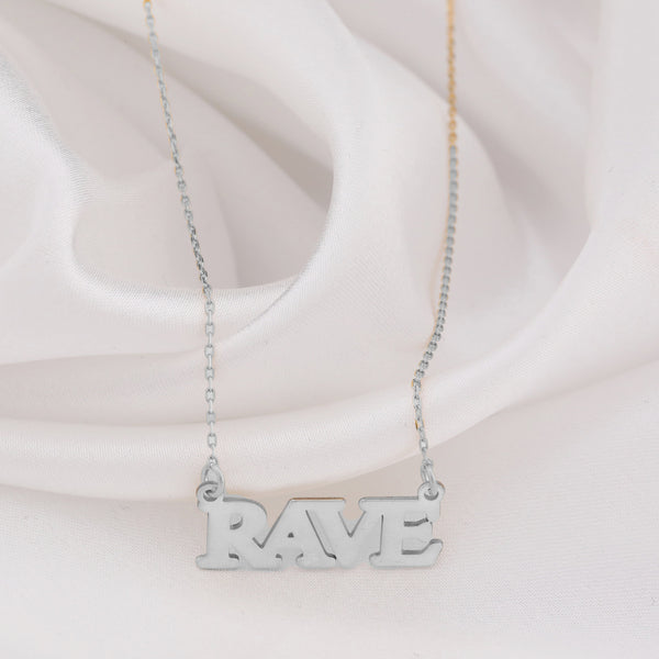 14K Solid Gold Rave Necklace , Silver Rave Necklace, Minimal Rave Necklace, Rave Jewelery, Party Necklace, Techno Necklace, Raver Necklace