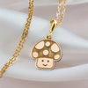 14K Solid Gold Mushroom Charm Necklace, Magic Mushroom Real Gold Pendant, Silver Mushroom Dainty Charm NecklacMushroom Lovers, Mushroom Gift