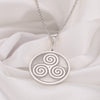 14K Solid Gold Triseklion Pendant, Celtic Necklace, Pagan Jewelery, Triskele Necklace, Silver Triskelion, Triple Spiral Necklace