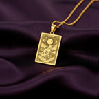 A polished 14K solid gold Poodle medallion. This fine pet jewelry represents the breed's intelligence and pride, making it a perfect Poodle lover gift.