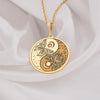 14K Gold Butterfly Yin Yang Medallion Pendant, Sterling Silver Celestial Balance Necklace, Spiritual Harmony Charm, Transformation Talisman