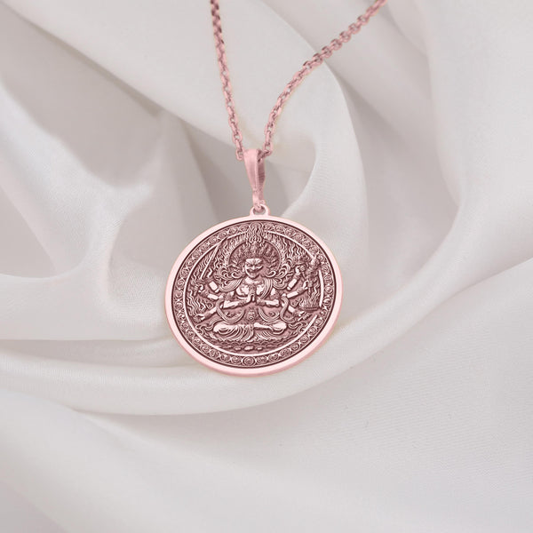 14K rose gold plated Ragaraja pendant, a radiant symbol of spiritual transformation and enlightenment for modern Buddhist jewelry lovers.