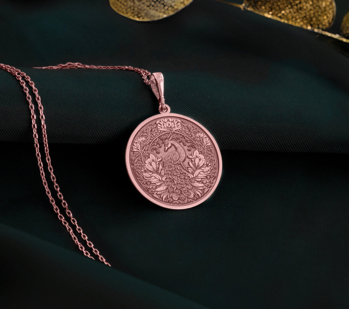 Peacock Rose Gold Necklace, Peacock Pendant Jewelry, Bohemian Statement Necklace, Indian Peacock Jewelry, Rose Gold Animal Pendant, Exotic Peacock Necklace, Rose Gold Boho Necklace, Artistic Rose Gold Jewelry, Elegant Peacock Charm, Ethnic Necklace