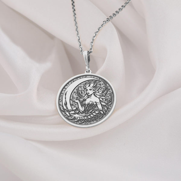 Sterling Silver Scorpio Zodiac Charm Pendant for Women – This beautifully crafted silver necklace embodies the strength and allure of Scorpio. Perfect for astrology lovers, it’s an ideal gift for those born under this powerful zodiac sign