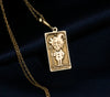14K Solid Gold The Fool Tarot Card Necklace, Tarot Necklace,The fool pendant, Gold Tarot The Fool Pendant , Silver Tarot Necklace The Fool