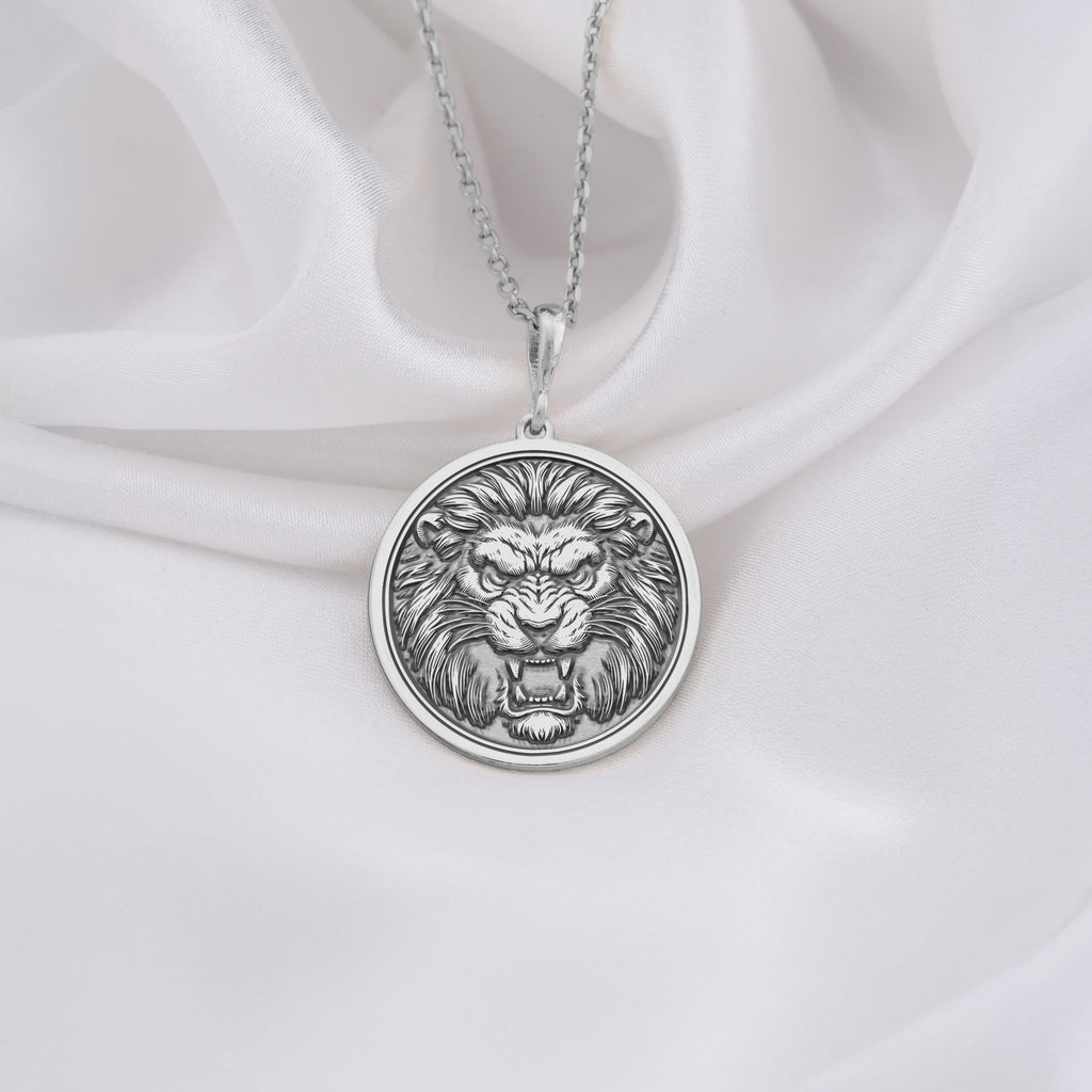 Sterling Silver Lion Pendant Necklace a bold handmade jewelry piece inspired by the courage of the lion. Perfect for animal lovers and mythology fans this necklace combines elegance with symbolism in a striking statement of strength and loyalty