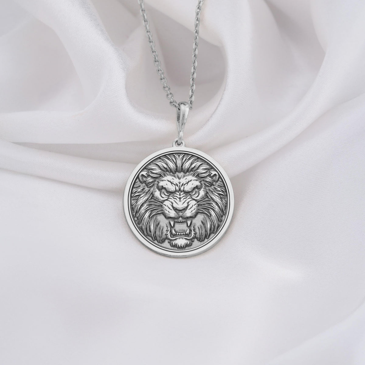Sterling Silver Lion Pendant Necklace a bold handmade jewelry piece inspired by the courage of the lion. Perfect for animal lovers and mythology fans this necklace combines elegance with symbolism in a striking statement of strength and loyalty