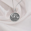 Elegant mermaid pendant necklace in 925 sterling silver, featuring a celestial moon and mermaid design. A perfect ocean-inspired gift for women who love fantasy and whimsical jewelry. Ideal for birthdays and anniversaries.