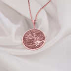 Elegant rose gold Virgo zodiac necklace, combining astrological charm with modern sophistication.