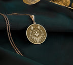 Maine Coon Cat Spirit Animal Medallion Necklaces 14K 14K Gold Plated cat face portrait pendant necklace with gold chain