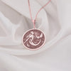 Charming Rose Gold Plated Pisces Zodiac Pendant showcasing an intricate mermaid motif. Thoughtful astrology gift for women, birthdays, or special occasions. Handcrafted zodiac jewelry with timeless appeal.