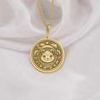 14K Solid Gold Astronaut Squirrel Necklace with intricate celestial details. A perfect gift for space and animal lovers, symbolizing adventure and resilience.