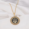 14K Solid Gold Poseidon Necklace, Silver Trident Charm Pendant, Silver Greek God Pendant , Poseidon Charm Necklace, Silver Triskele Pendant