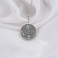 silver forest witch pendant, featuring mystical symbols and embodying the spirit of the enchanted forest. Handmade silver necklace ideal for spiritual protection and a connection with nature.