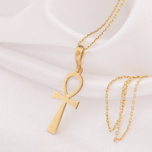 Ankh Key of Life Pendant | 14K Gold & Silver Options - Ancient Mythology Protection Talisman