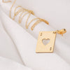 Ace of heart gold charm pendant necklace, gift for her, romantic jewelry, Heart Jewelry, heart pendant, playing card charms