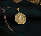 14K Solid Gold Odin Charm Necklace, Odin Silver Pendant, Rose Gold Odin Necklace, Celtic Jewelry, Wotan Medallion, Raven Talisman, Celt Gift