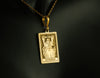 14K Solid Gold The Emperor Tarot Charm Necklace, Solid Gold Major Arcana Charm Necklace, Silver The Emperor Rose Gold Charm Locked Pendant